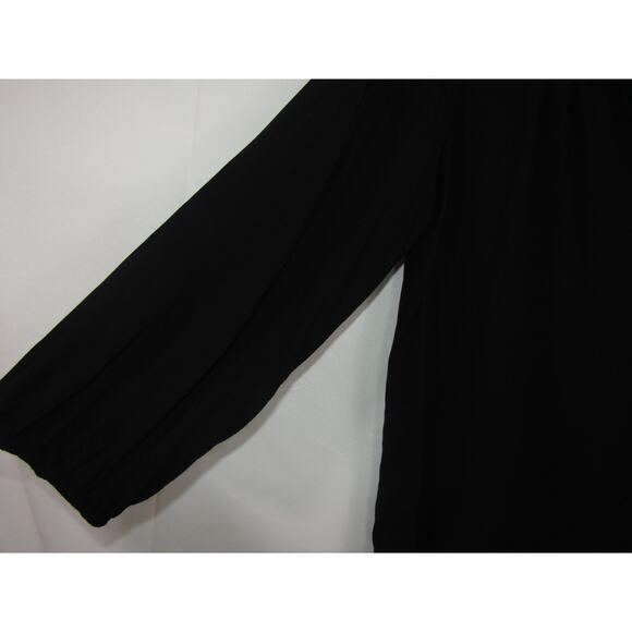 Old‎ Navy Black Silk Top sz XL Minimalist Lagenlook 90s Y2K Goth Staple Novelty - Picture 3 of 8